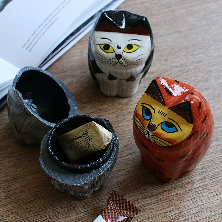 小物入れ ネコ 猫 オブジェ ハンドメイド インド DETAIL ディテール Papier Mache Standing Cat パピエ マシェ スタンディング キャット | DETAIL | 05