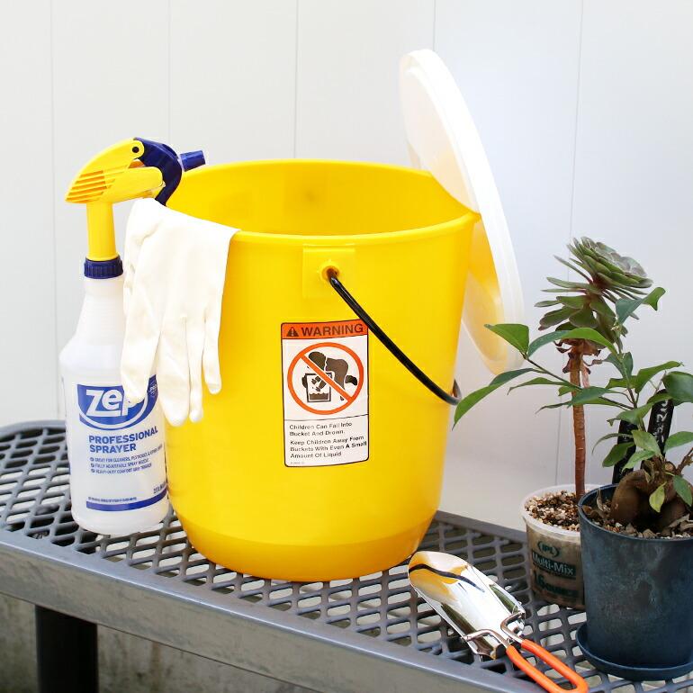 ミリタリー 軍放出品 バケツ デッドストック USA アメリカ 米軍 13L NALGENE社製 フタつき イエローバケツ【T】 | ブランド登録なし | 03