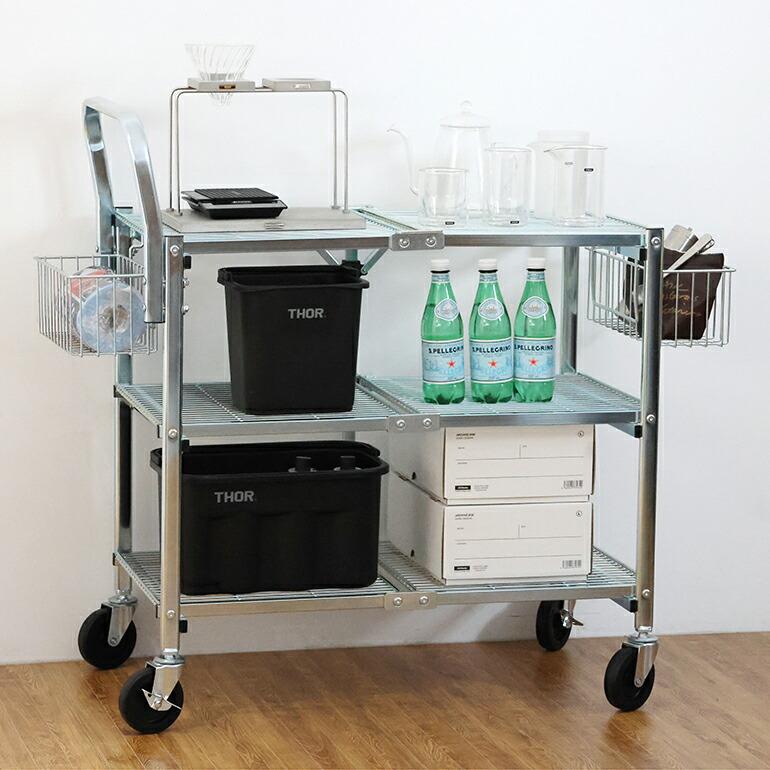 ワゴンカート ワゴン 専用バスケット 拡張 スチール DETAIL ディテール Basket For Metal Folding Cart フォールディングカート | DETAIL | 03