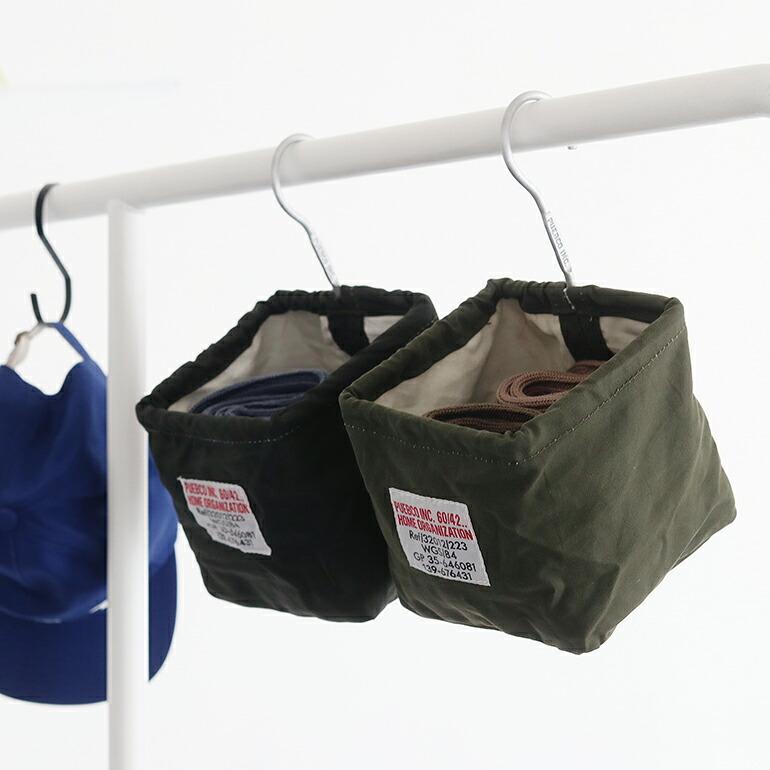 小物入れ バスケット 吊り下げ ハンギング 収納 S字フック PUEBCO プエブコ VINTAGE MATERIAL HOOK BASKET スクエア | PUEBCO | 01