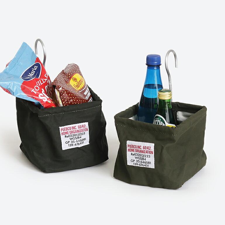 小物入れ バスケット 吊り下げ ハンギング 収納 S字フック PUEBCO プエブコ VINTAGE MATERIAL HOOK BASKET スクエア | PUEBCO | 03