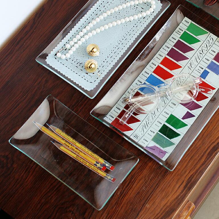 トレイ ガラス PUEBCO プエブコ 鉛筆 おしゃれ プリント インテリア PRINTED GLASS TRAY Pencil | PUEBCO | 01