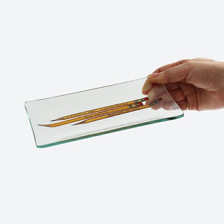 トレイ ガラス PUEBCO プエブコ 鉛筆 おしゃれ プリント インテリア PRINTED GLASS TRAY Pencil | PUEBCO | 03