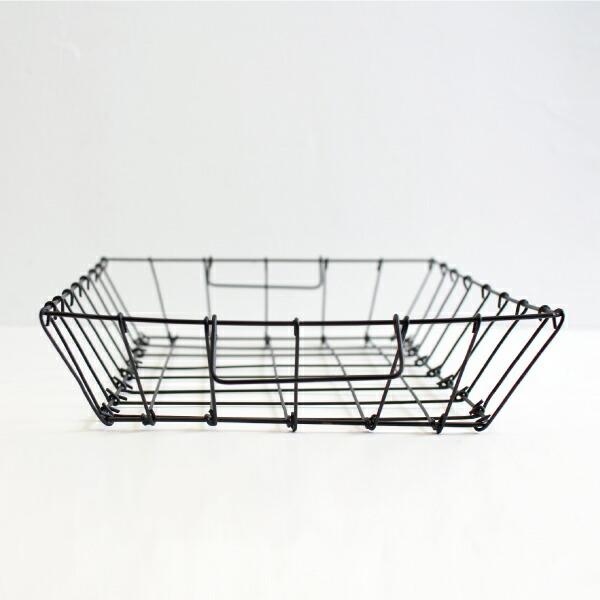 fog フォグ デスクバスケットM ワイヤーバスケット 持ち手付浅型 A4 整理 収納 インテリア | fog linen work | 01