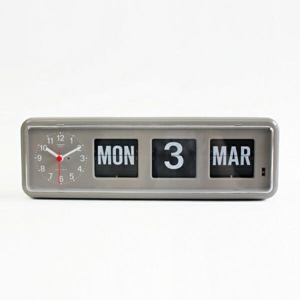 置時計 おしゃれ パタパタ時計 フリップクロック トゥエンコ TWEMCO カレンダークロック BQ-38 グレー｜cdcstores