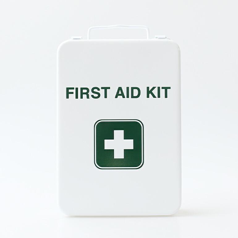 DURHAM ダーム FIRST AID KIT(DM505ステンシル) 長方形／縦 ファーストエイドキット 救急箱 薬箱 収納ボックス メタルボックス スチール製 頑丈 アメリカ製 整… | ブランド登録なし