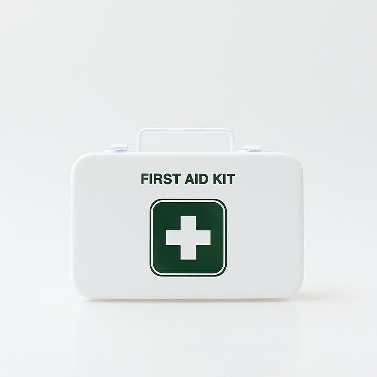 DURHAM ダーム FIRST AID KIT(DM502ステンシル) 長方形／横／小 ファーストエイドキット 救急箱 薬箱 収納ボックス メタルボックス スチール製 頑丈 アメリカ… | ブランド登録なし