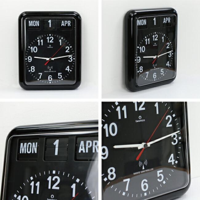 置時計 掛け時計 パタパタ時計 フリップクロック トゥエンコ TWEMCO ラジオ コントロール カレンダー クロック RC-12A ブラック | ブランド登録なし | 01