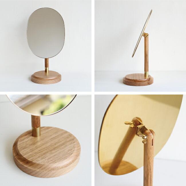 鏡 卓上ミラー テーブルミラー スタンドミラー オーバル 円 角度調整 180度 木製 真鍮 クラスカ CLASKA LOULOU Table Mirror | CLASKA Gallery & Shop ”DO” | 01