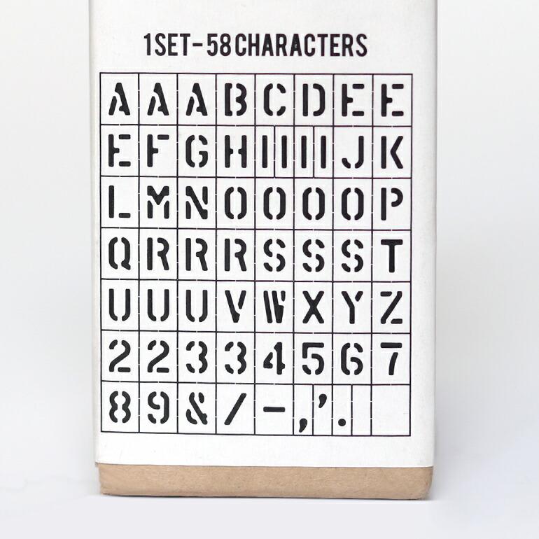 ステンシルシート アルファベット 数字 PACIFIC FURNITURE