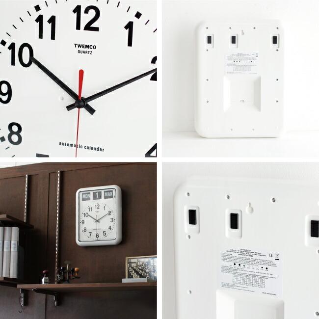 掛け時計 パタパタ時計 フリップ アラーム トゥエンコ TWEMCO オートマティック カレンダー クオーツクロック BQ-12A ホワイト | ブランド登録なし | 02