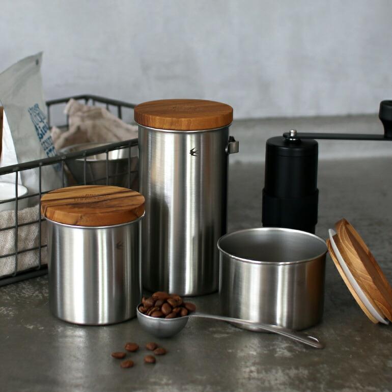 キャニスター 保存容器 フック付き ステンレス 密封性 600ml シンプル グローカルスタンダードプロダクツ ツバメ シルバー long hook付 | GLOCAL STANDARD PRODUCTS | 01