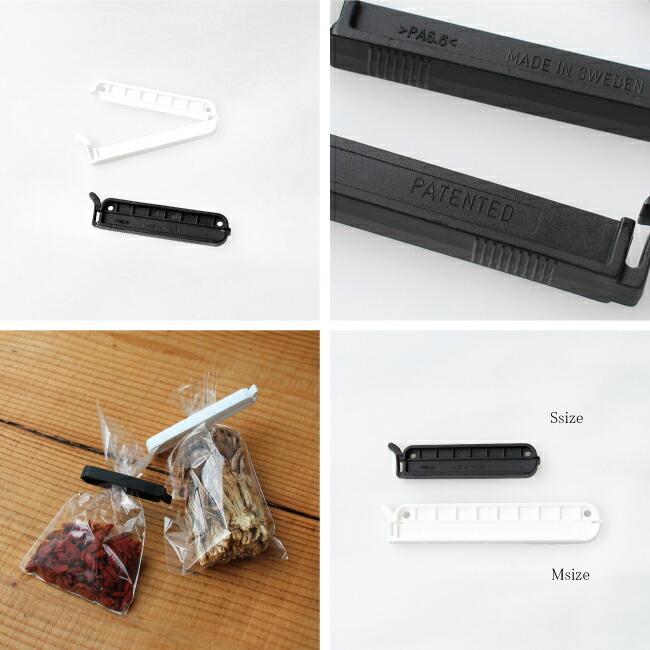キッチンクリップ 袋止めクリップ 食品保存 冷凍 樹脂 白 黒 スウェーデン製 WeLoc ウェーロック CLIP-it S | ブランド登録なし | 01
