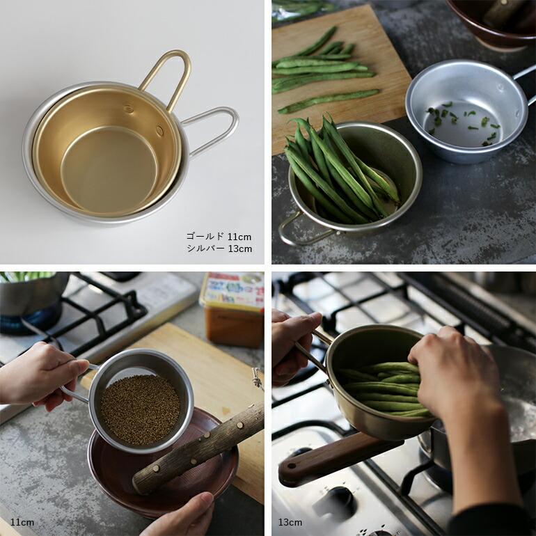シェラカップ 直火 アルマイト キャンプ アウトドア 調理器具 ゴールド シルバー まつのや 松野屋 アルマイト手付きマッコリコップ 11cm | ブランド登録なし | 04