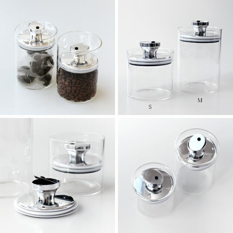 保存容器 キャニスター ガラス 密封 おしゃれ エアリデューサー スリム M | ブランド登録なし | 02