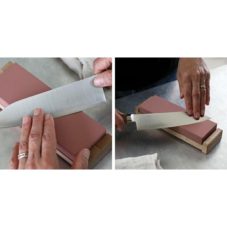 砥石 赤 包丁砥ぎ 砥石台付 中砥石 中研ぎ 家庭用 基本 セット 説明書 新潟県三条市 タダフサ | 中川政七商店 | 03