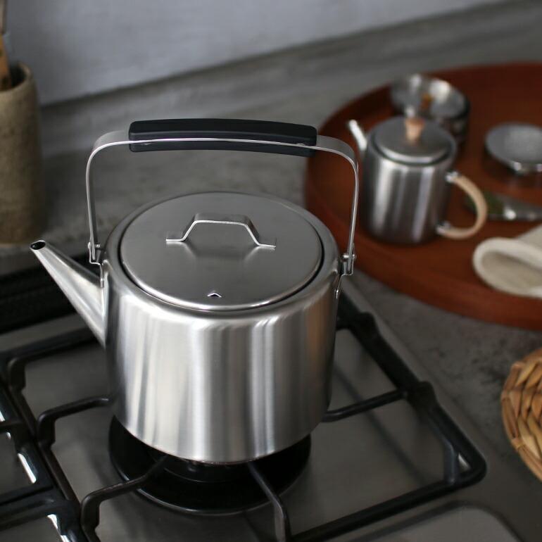 ケトル ポット やかん ストレート おしゃれ ステンレス 2L 日本製 シンプル ブラックピーマン 工房アイザワ | 工房アイザワ | 01