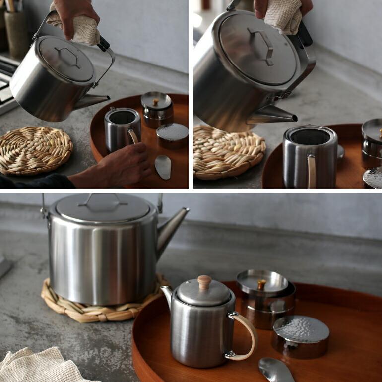 ケトル ポット やかん ストレート おしゃれ ステンレス 2L 日本製 シンプル ブラックピーマン 工房アイザワ | 工房アイザワ | 04