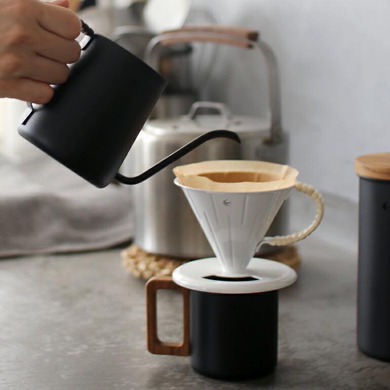 ドリップポット 390ml 1〜4杯分 ステンレス 持ち手ラタン 籐 シンプル ツバメ  グローカルスタンダードプロダクツ マットブラック | GLOCAL STANDARD PRODUCTS | 05