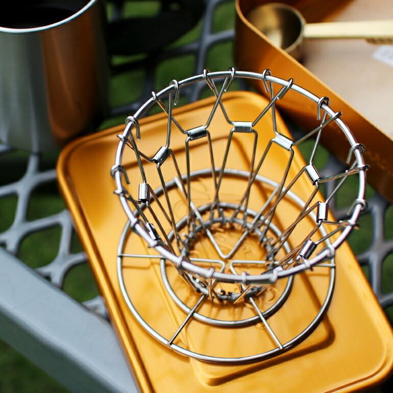 コーヒードリッパー 折りたたみ アウトドア キャンプ ステンレス シルバー キッカーランド KIKKERLAND Collapsible Coffee Dripper | KIKKERLAND | 04