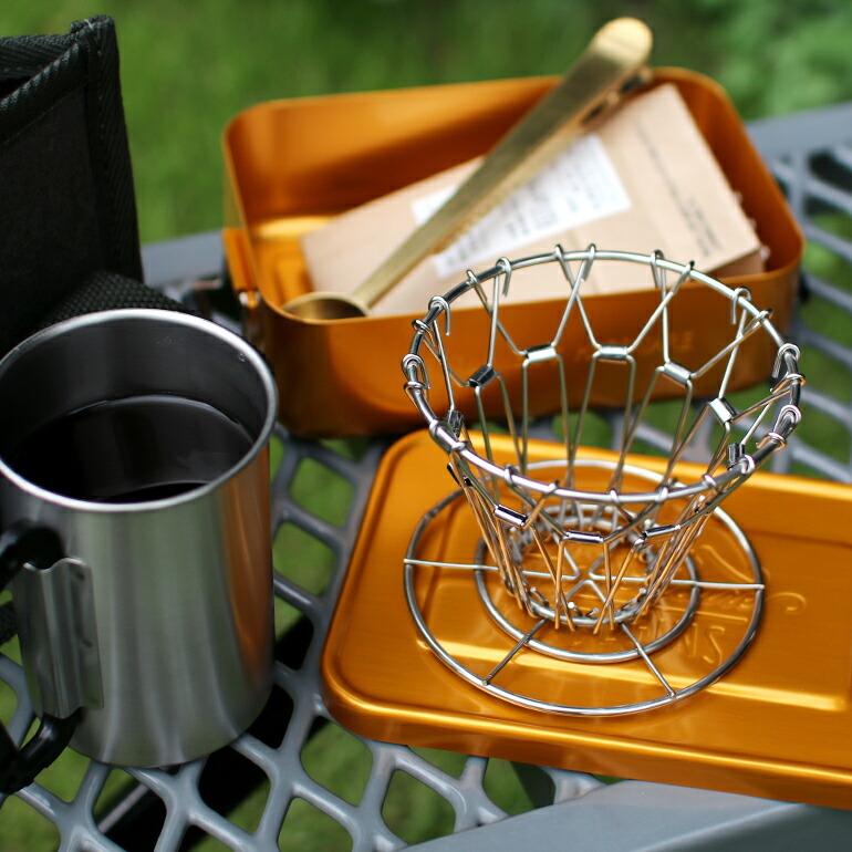 コーヒードリッパー 折りたたみ アウトドア キャンプ ステンレス シルバー キッカーランド KIKKERLAND Collapsible Coffee Dripper | KIKKERLAND | 05