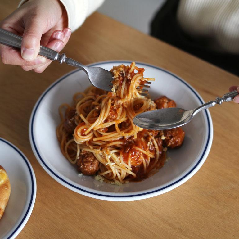 食器 ローマブルーライン パスタボウル 21cm 深皿 磁器 ホワイト シンプル イタリア製 業務用食器 サタルニア Saturnia | Saturnia | 04