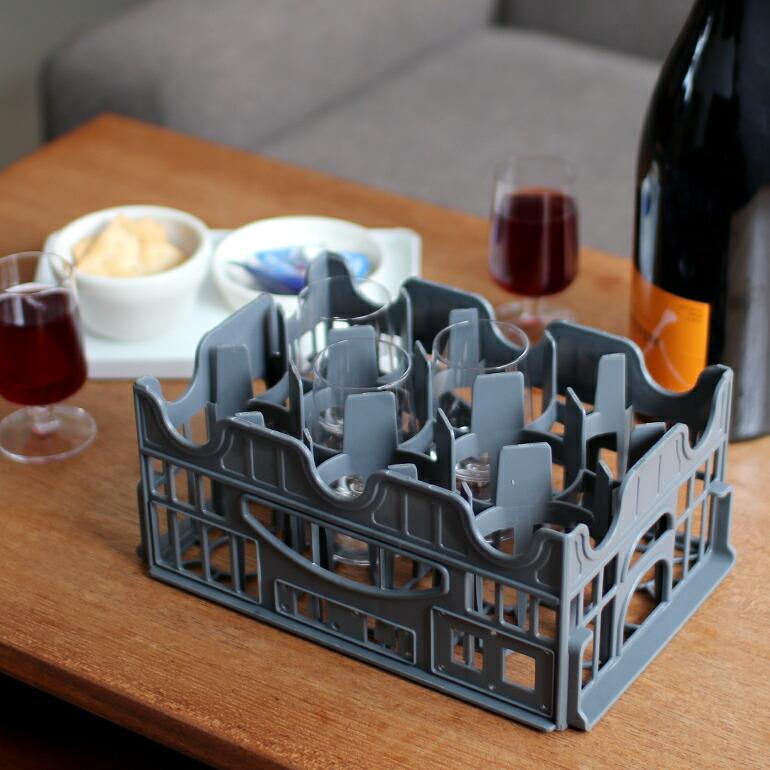 グラス収納 ラック 収納ケース コンテナ トレイ付 8個収納 機内食食器 ドイツ DETAIL ディテール Upgrade GLASS RACK with TRAY | DETAIL | 05