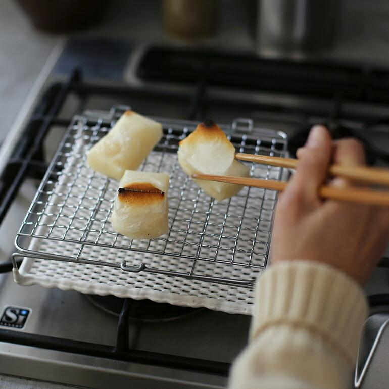 焼網 セラミック トースト 餅 炭火焼感覚 もっちり 遠赤外線 ガスコンロ専用 200mm×200mm | ブランド登録なし | 01