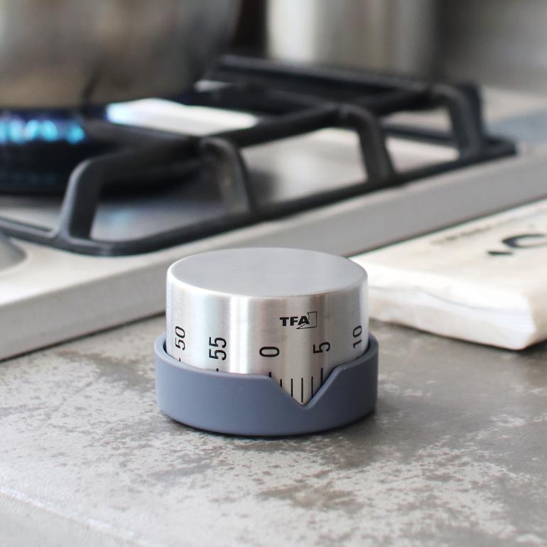 キッチンタイマー アナログ ダイヤル式 最大60分 ステンレス シンプル ドイツ TFA Analogue kitchen timer | TFA Dostmann