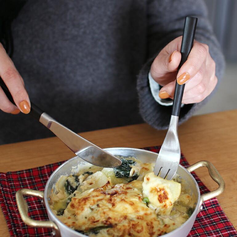 デザートフォーク フォーク カトラリー おしゃれ ステンレス 柳宗理 黒柄カトラリー | 柳宗理 | 02