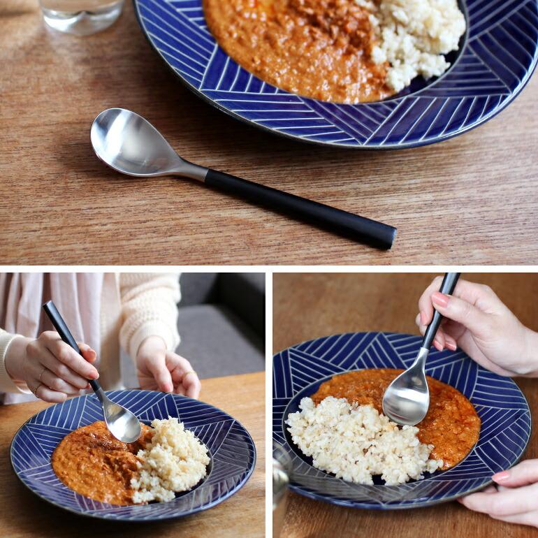 デザートスプーン スプーン カトラリー おしゃれ ステンレス 柳宗理 黒柄カトラリー | 柳宗理 | 03