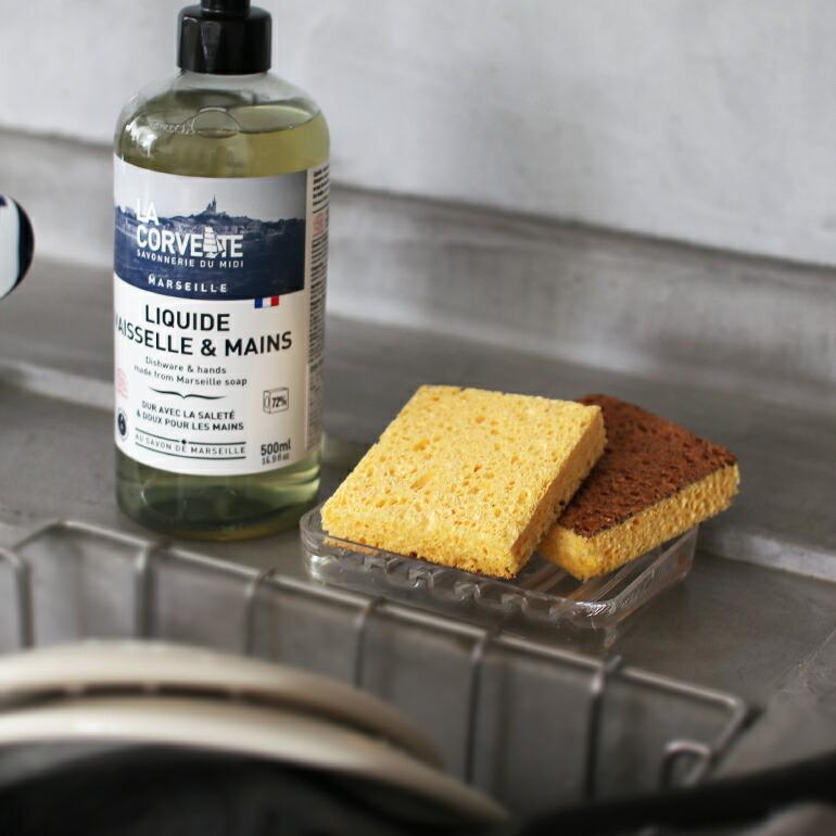 キッチンスポンジ 脱プラスチック ベジタルスクラビングスポンジ ラ・コルベット LA CORVETTE 4個入り |  | 01