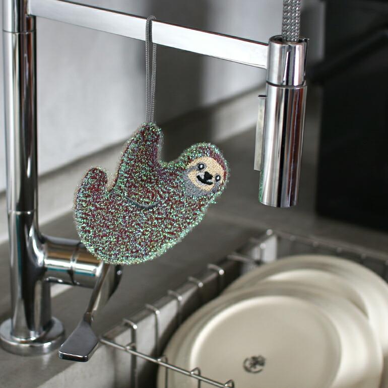 キッチンスポンジ ナマケモノ 動物 おしゃれ 3個セット KIKKERLAND キッカーランド SLOTH SCRUB SPONGE | KIKKERLAND | 03