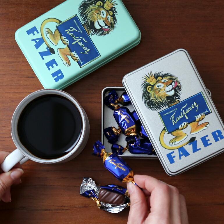 チョコレート菓子 ミルクチョコ 缶入り フィンランド バレンタイン プレゼント 贈り物 輸入菓子 Fazer ファッツェル レトロ缶 ライオン | ブランド登録なし | 07