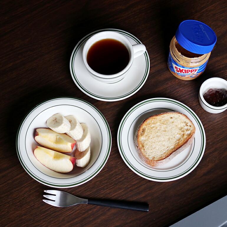 食器 アメリカ 平皿 パン プレート 16cm ダイナー ウェア 業務用 Tuxton タクストン Green Bay Bread Plate ライン 磁器 | ブランド登録なし | 06