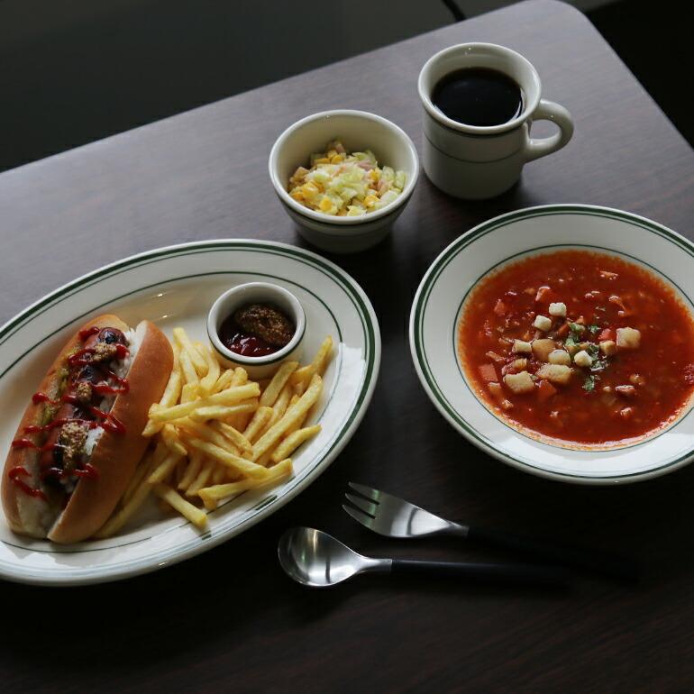 食器 アメリカ スープ プレート 22cm ダイナー ウェア 業務用 Tuxton タクストン Green Bay Soup Plate ライン 磁器 | ブランド登録なし | 05