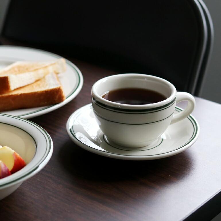 食器 アメリカ カップ＆ソーサー 200ml ダイナー ウェア 業務用 Tuxton タクストン Green Bay Cup & Saucer ライン 磁器 | ブランド登録なし | 02