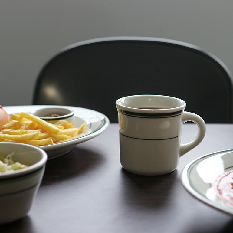 食器 アメリカ マグ カップ 260ml ダイナー ウェア 業務用 Tuxton タクストン Green Bay Mug ライン 磁器 | ブランド登録なし | 03