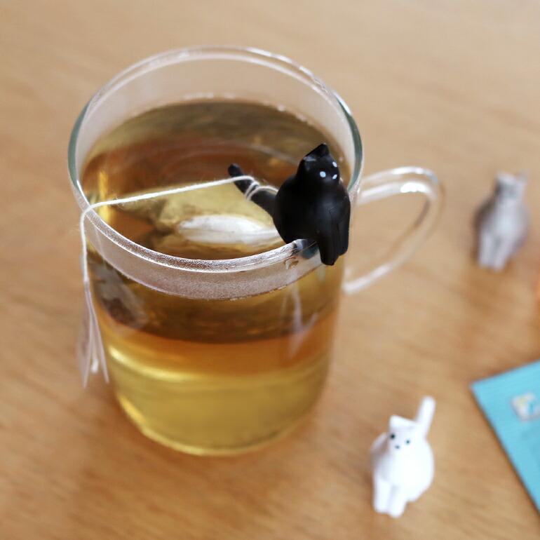 ティーバッグホルダー ネコ 猫 フィギュア ドリンク カップ KIKKERLAND キッカーランド Cat Tea Bag Holders 4個セット | KIKKERLAND | 04