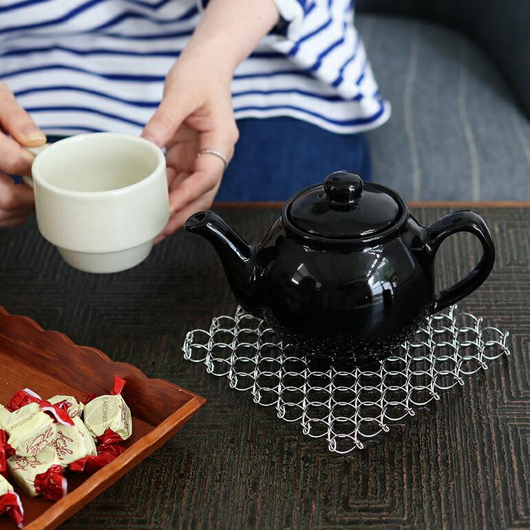 鍋敷き おしゃれ ワイヤー 網目 ステンレス ポットマット コンパクト CINQ サンク ワイヤー鍋敷き | Cinq | 05