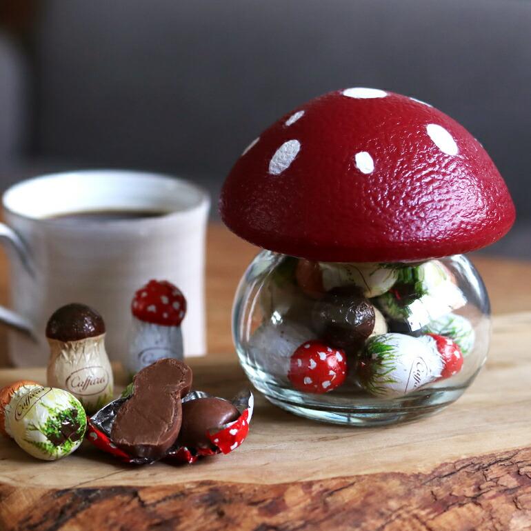 チョコレート ギフト キノコ イタリア ジャンデゥーヤ Caffarel カファレル きのこポット 赤 9粒入り クリスマス バレンタイン | カファレル | 01