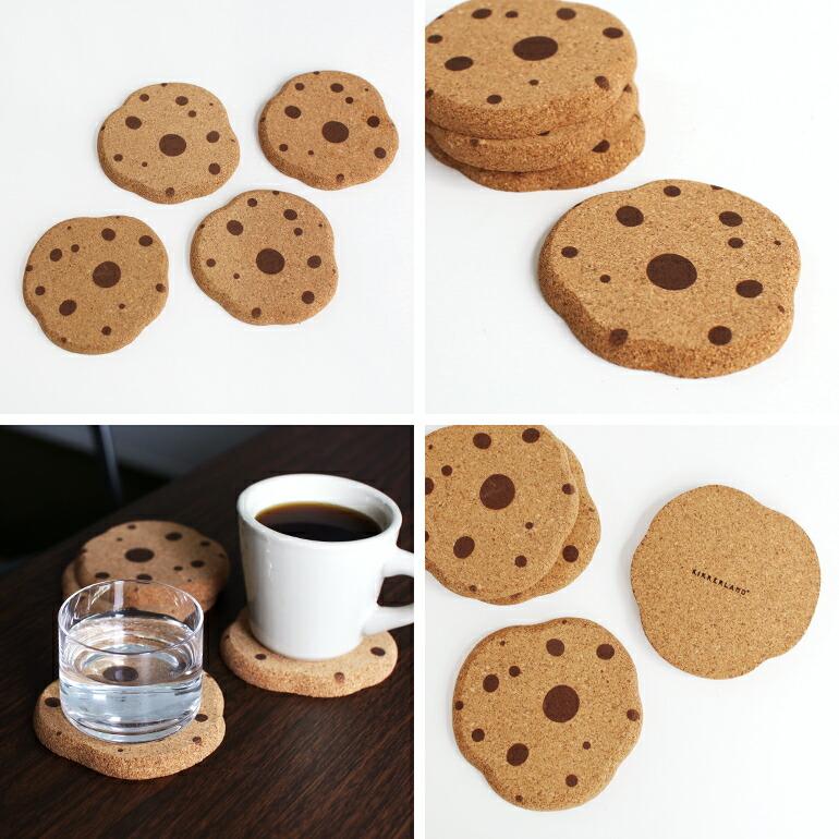 コースター おしゃれ コルク クッキー ギフト セット KIKKERLAND キッカーランド Cookie Coasters  4個入 | KIKKERLAND | 04
