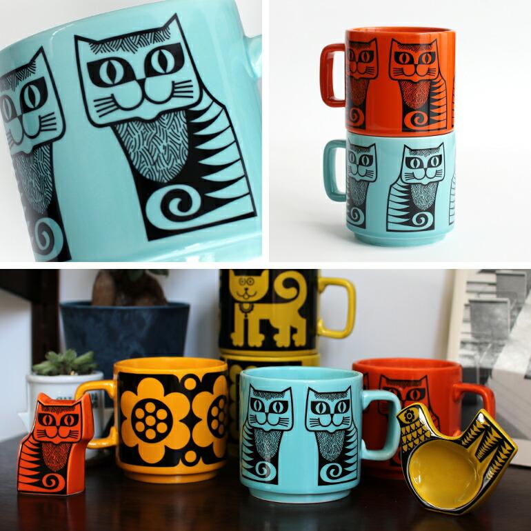 マグカップ 陶器 330ml 電子レンジ 食洗機 ホーンジー イギリス ミッドセンチュリー 復刻 レトロ ネコ 花 Magpie x HORNSEA マグパイ Hornsea Mug | ブランド登録なし | 14