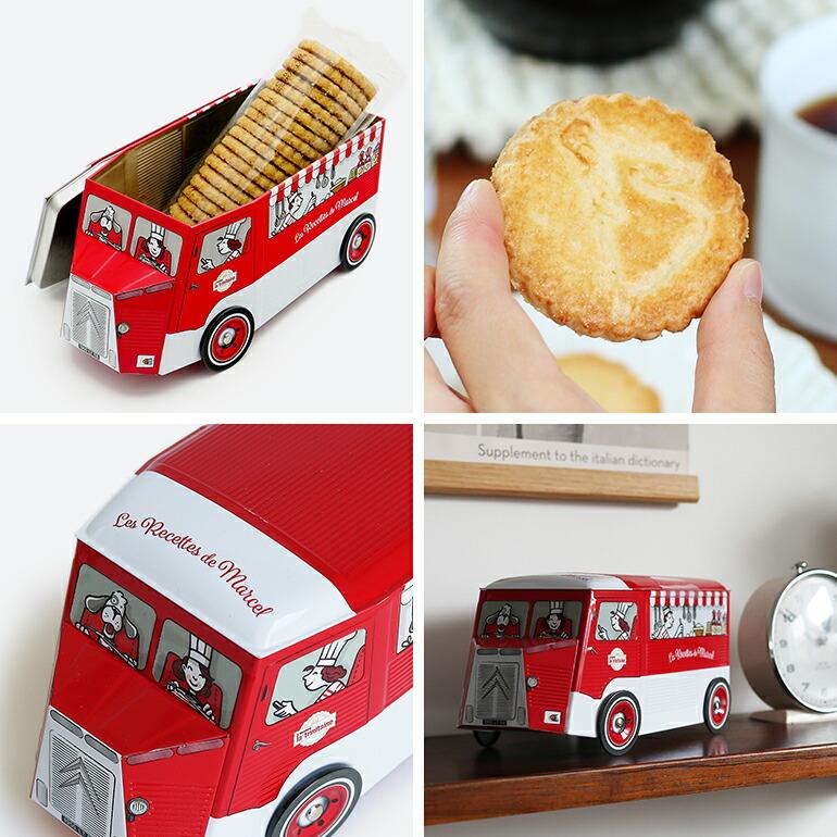 クッキー缶 ビスケット 焼き菓子 ガレット バター 180g フランス産 車 ギフト la trinitaine ラ トリニテーヌ クラシックカーマルセル | la trinitaine | 02