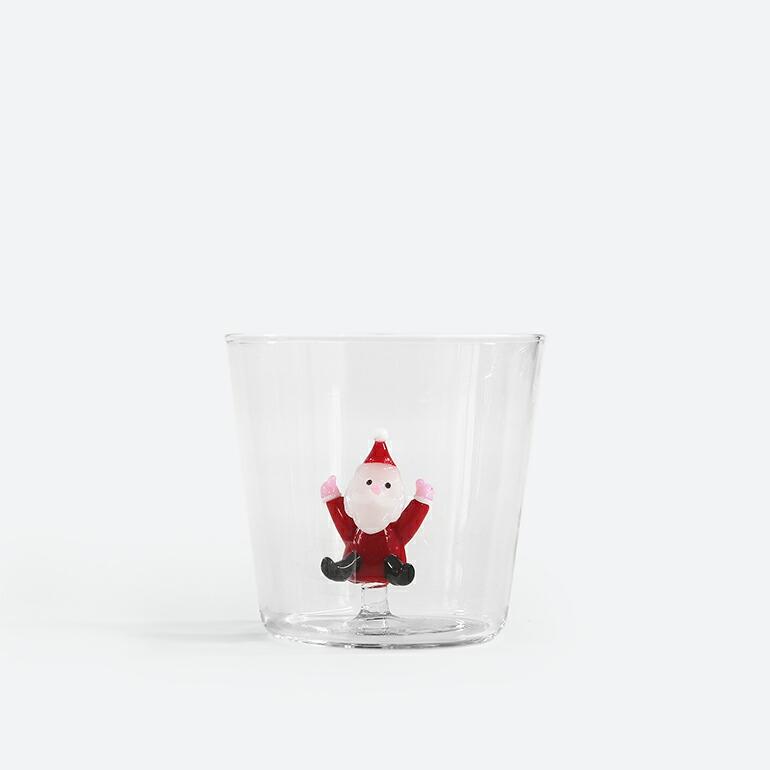 グラス タンブラー クリスマス サンタクロース ガラス イタリア 手吹き ICHENDORF MILANO イッケンドルフ ミラノ CT Tumbler Jumping Santa | ブランド登録なし