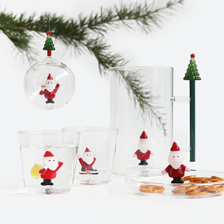 グラス タンブラー クリスマス サンタクロース ガラス イタリア 手吹き ICHENDORF MILANO イッケンドルフ ミラノ CT Tumbler Jumping Santa | ブランド登録なし | 01