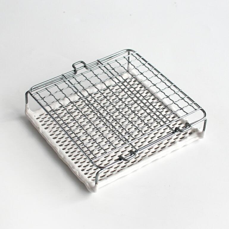 焼網 セラミック トースト 餅 炭火焼感覚 もっちり 遠赤外線 ガスコンロ専用 卓上セラミック焼網 白 | ブランド登録なし | 01