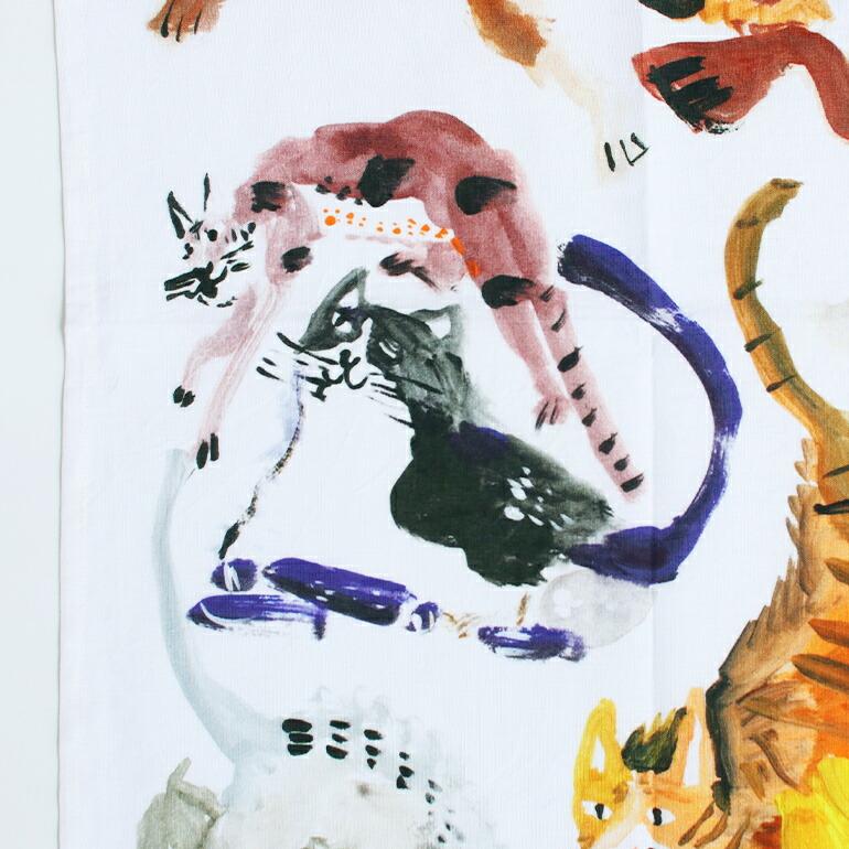 キッチンクロス コットンリネン キッチンタオル ふきん 手拭き おしゃれ ネコ 動物 Atelier KOTETSU アトリエコテツ | ブランド登録なし | 10