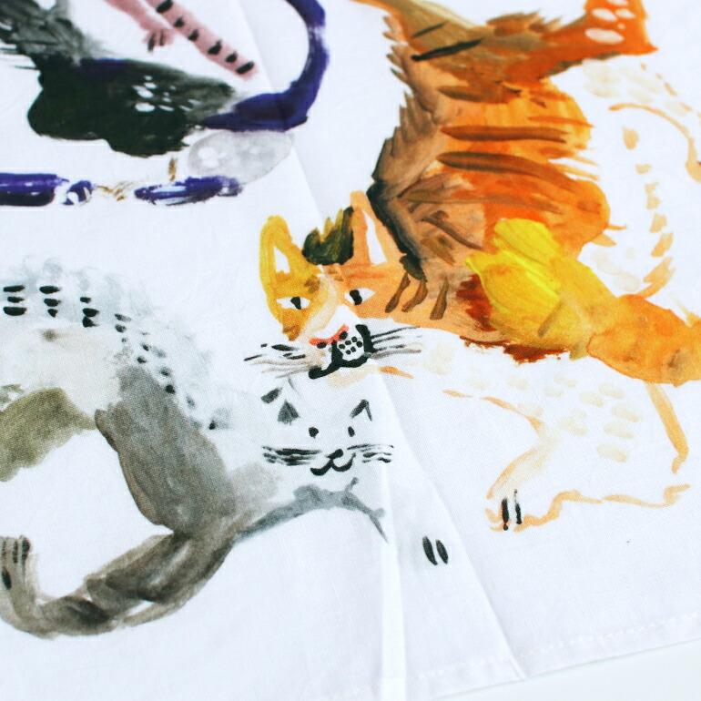 キッチンクロス コットンリネン キッチンタオル ふきん 手拭き おしゃれ ネコ 動物 Atelier KOTETSU アトリエコテツ | ブランド登録なし | 11