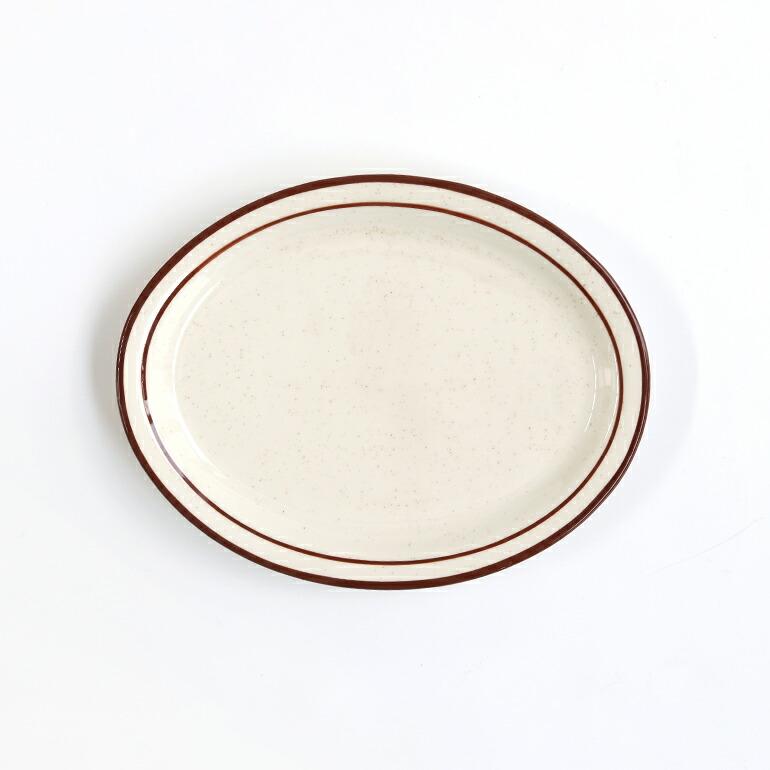 食器 アメリカ 楕円 オーバルプレート 24cm ダイナー ウェア 業務用 Tuxton タクストン ブラウンライン Bahamas Oval Plate | ブランド登録なし